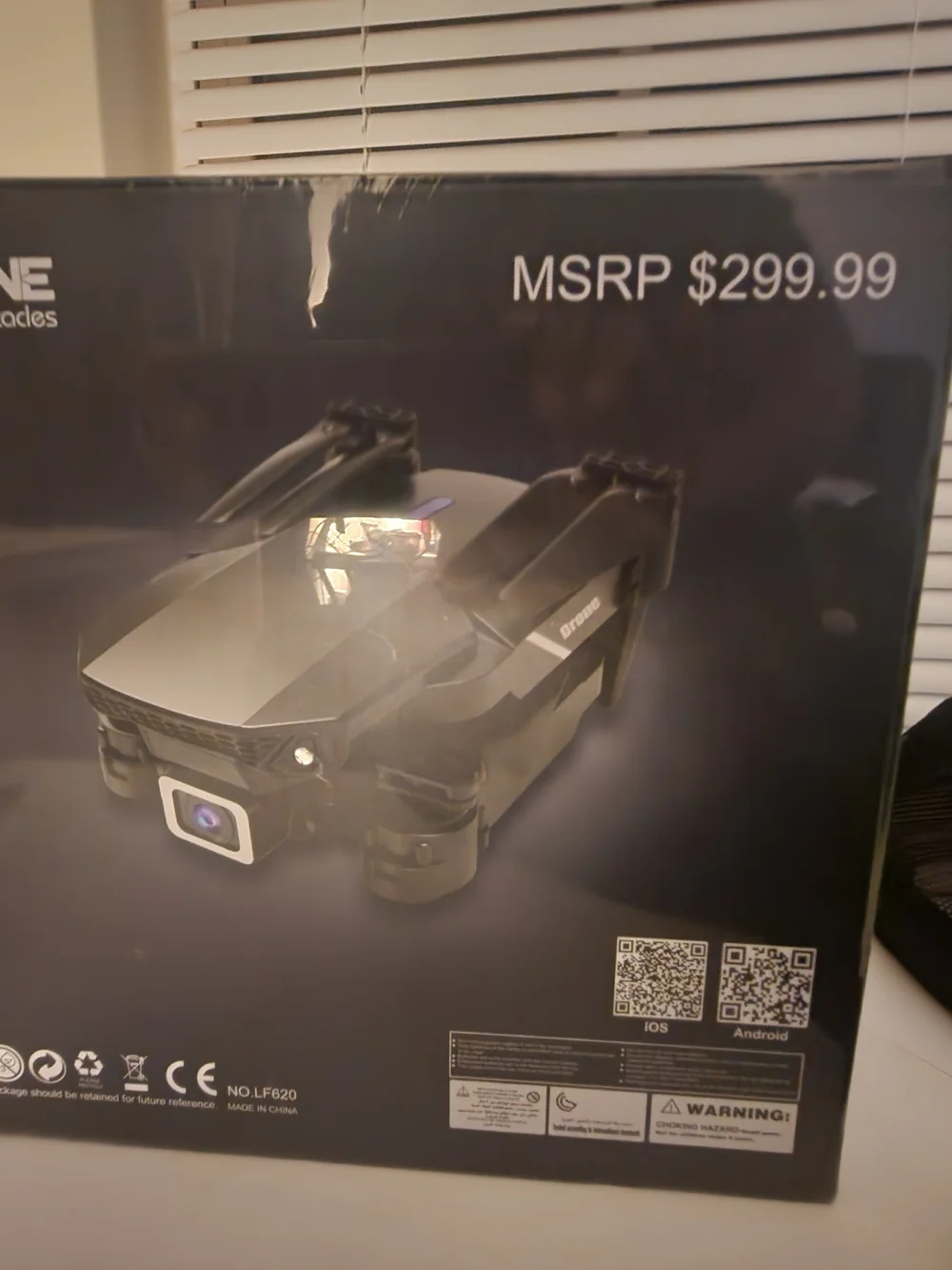 Foldable Black Drone with Camera - Black